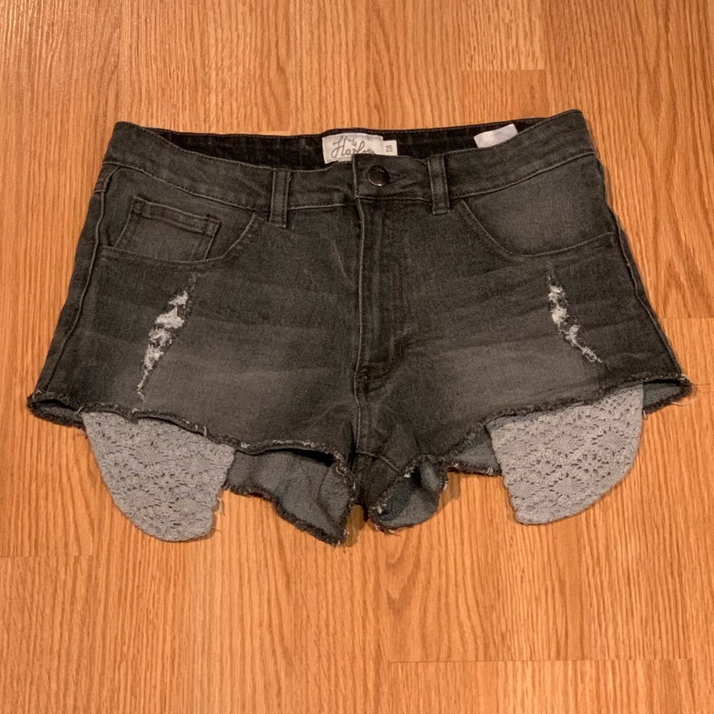 Jean short with crochet pockets 💙
